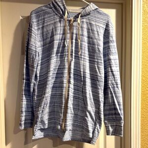 Blue Striped Hoodie Sweater